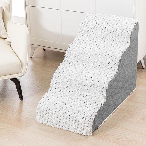 Curved Dog Stairs for High Beds Sofa 4-Steps for Small Dogs and Cats Pet Stairs for High Bed Couch Climbing Non-Slip Balanced Pet Step Indoor in Saudi Arabia