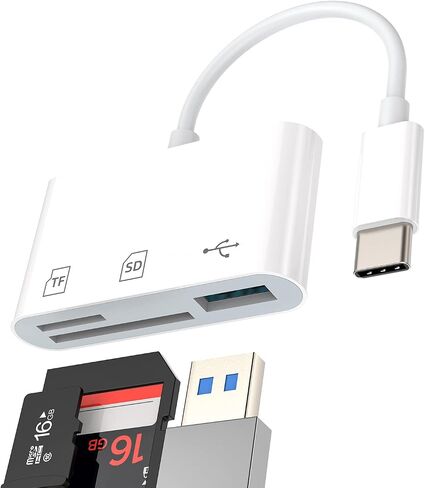 USB C Lightning to OTG SD TF Adapter Micro SD Card Reader Hub Docking Station for Apple iPhone 15Pro Dongle Cable Type C Camera Memory Flash Drive Cord Thunderbolt Mouse Keyboard Converter Accessories in Saudi Arabia