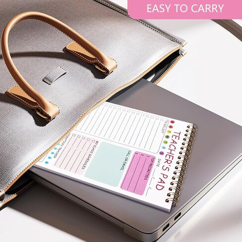 المعلم لإجراء قائمة المفكرة ، 8.3 × 5.8 بوصة مدرس ، دفتر ملاحظات قائمة مراجعة دوامة لجداول الفصل الدراسي ، المخطط اليومي ، المهام المدرسية وتحديد الأهداف (الوردي) in Kuwait