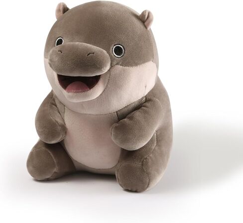 لطيف Moo Deng Plush Soft Deng Pygmy Hippo Plushie Toy Studed Animal Pillow Histrill Histrich Gift for Boys Girls Builds 9 Inch in Kuwait