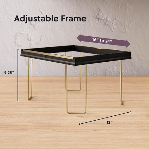 Smead Adjustable Hanging File Folder Frames, 13" W x 9.25" H x 16"-24" L, Black and Gold, Letter Size (64853) in Saudi Arabia