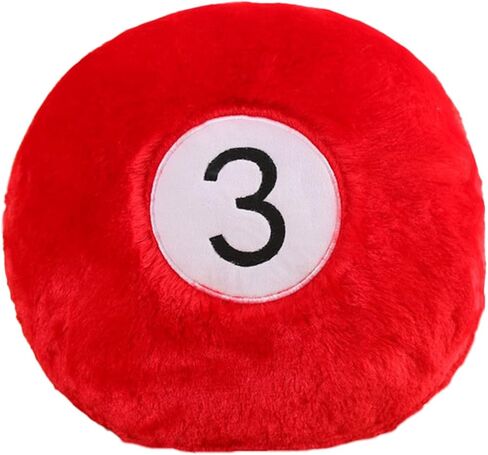 Billiard Pillow, 13.7" 8 Ball Pillow Plush Cushion, Fluffy Decorative Soft Creative Sport Stuffed Animal Toys Cuddle Gift Black in Saudi Arabia