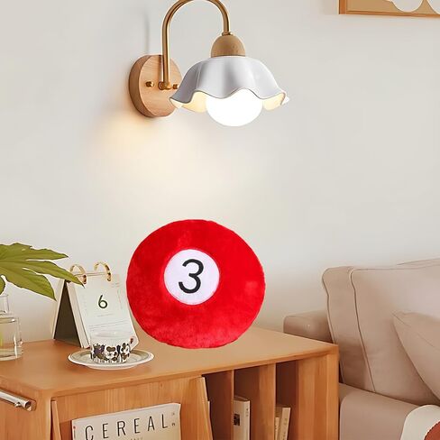 Billiard Pillow, 13.7" 8 Ball Pillow Plush Cushion, Fluffy Decorative Soft Creative Sport Stuffed Animal Toys Cuddle Gift Black in Saudi Arabia