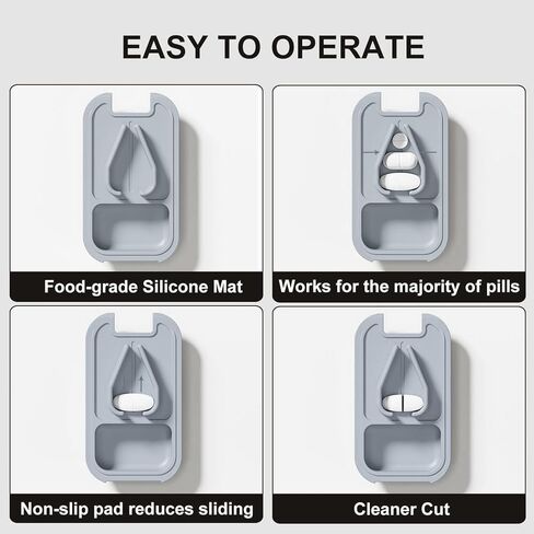 Pill Cutter Splitter for Small or Large Pills with Safety Lock - Accurate and Easy Travel-Friendly Design for Daily Use (Purple) in Kuwait