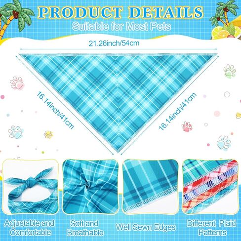 200 Pcs Dog Bandana Bulk Spring Summer Hawaii Pet Party Bandana Scarf Adjustable Puppy Kerchief Triangle Bibs Holiday Grooming Supplies for Small Medium Dogs Cat Costume Accessory Outfit(Flower) in Kuwait