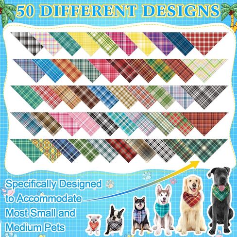 200 Pcs Dog Bandana Bulk Spring Summer Hawaii Pet Party Bandana Scarf Adjustable Puppy Kerchief Triangle Bibs Holiday Grooming Supplies for Small Medium Dogs Cat Costume Accessory Outfit(Flower) in Kuwait