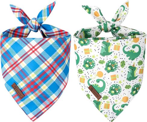 DOGWONG Gril Dog Bandanas 2 Pack, Pink Flower Print Triangle Reversible Rabbit Carrot Pet Scarf Durable Female Bandana for Small and Medium Dogs (Small) in Saudi Arabia