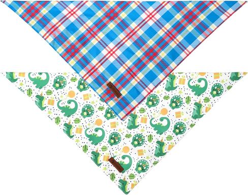 DOGWONG Gril Dog Bandanas 2 Pack, Pink Flower Print Triangle Reversible Rabbit Carrot Pet Scarf Durable Female Bandana for Small and Medium Dogs (Small) in Saudi Arabia
