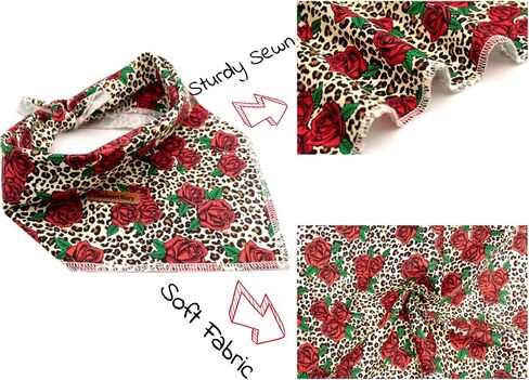 Lionheart glory Dog Bandana 1 Pack Washable Soft Cotton Flower Print Bibs Scarf, Adjustable Kerchief Square Dog Bandanas for Small Dogs in Kuwait