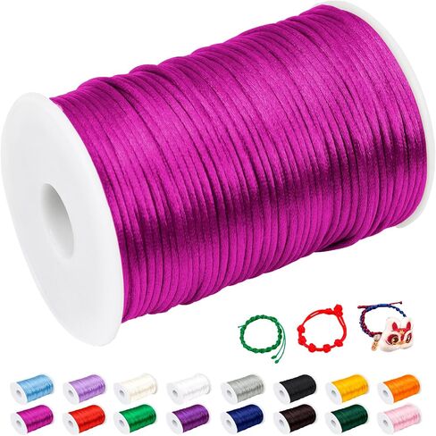 CAMAL 1.5mm Nylon Cord String for Bracelet Making, Nylon Beading Cord Nylon Satin Bracelet String for Pendants, Keychain, Wind Chime, Jewelry Crafts - 22 Yards (White) in Saudi Arabia