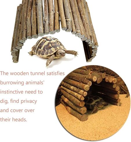 HAMILILYI 19.7 "L X 5.9" W Wooden Reptile Bridge Bridge Bearded Dragon Bendy Climbing Bridge Bridge مع وعاء مياه الطعام الزواحف لـ Lizards Gecko Spiders Snakes Snakes Snakes in Saudi Arabia