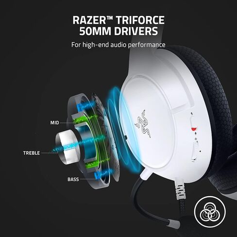 Razer Kaira X Wired Headset for Xbox Series X|S, Xbox One, PC, Mac & Mobile Devices: Triforce 50mm Drivers - HyperClear Cardioid Mic - Memory Foam Ear Cushions - On-Headset Controls - Black (Renewed) in Saudi Arabia