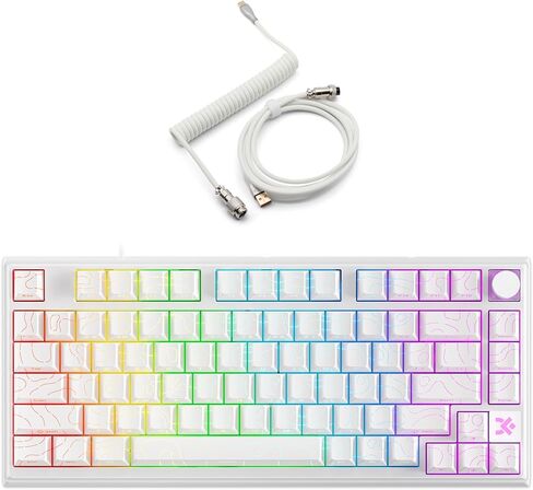 Glacier Minimalist 75% 84 مفتاحًا سلكيًا للوحة المفاتيح الميكانيكية USB-C قابلة للتبديل السريع مع إطار من الألومنيوم وأغطية مفاتيح PBT (أسود) in Kuwait