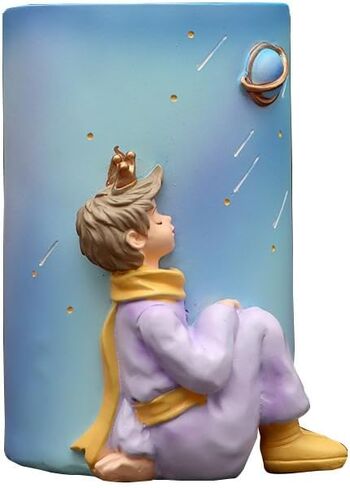 Resin Little Prince Pen Holder Pencil Holder Pen Organizer Cosmetic Brush Holder Decorative Pen Box Pen Pot Makeup Brush Pot (Purple) in Saudi Arabia