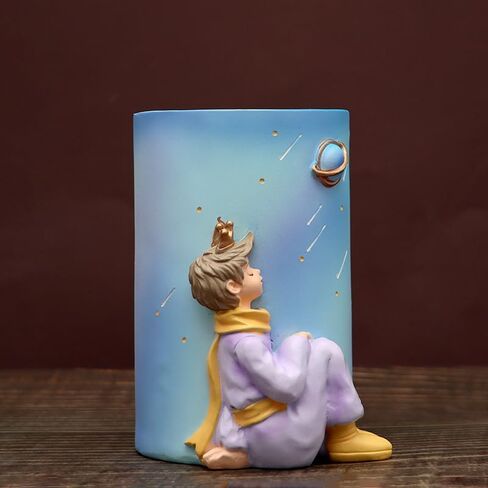 Resin Little Prince Pen Holder Pencil Holder Pen Organizer Cosmetic Brush Holder Decorative Pen Box Pen Pot Makeup Brush Pot (Purple) in Saudi Arabia