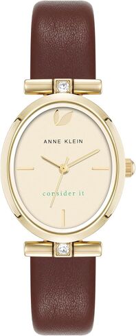 Anne Klein Women's Premium Crystal Accented Sustainable Leather Strap Watch in Saudi Arabia