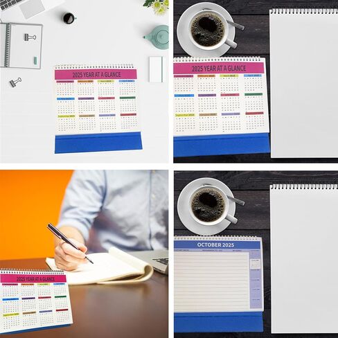 Small Desk Calendar 2025,Desk Calendar 2025 Standing Flip,January to December;Standing Desktop Calendar 2025 with To Do List,Julian Dates, US Holidays Marked, phases of the moon dates in Saudi Arabia