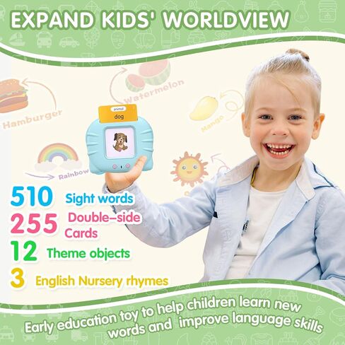 Talking Flash Cards 510 Sight Words Educational Montessori Toys for Toddlers, Autism-Sensory Pocket Speech Therapy Easter Gift for Boys Girls Toy Preschool Learning Resource Easter Gift (255 Cards) in Saudi Arabia