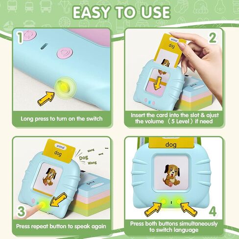 Talking Flash Cards 510 Sight Words Educational Montessori Toys for Toddlers, Autism-Sensory Pocket Speech Therapy Easter Gift for Boys Girls Toy Preschool Learning Resource Easter Gift (255 Cards) in Saudi Arabia