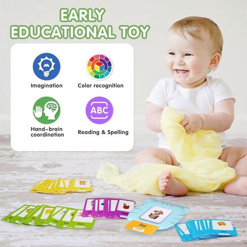 Talking Flash Cards 510 Sight Words Educational Montessori Toys for Toddlers, Autism-Sensory Pocket Speech Therapy Easter Gift for Boys Girls Toy Preschool Learning Resource Easter Gift (255 Cards) in Saudi Arabia