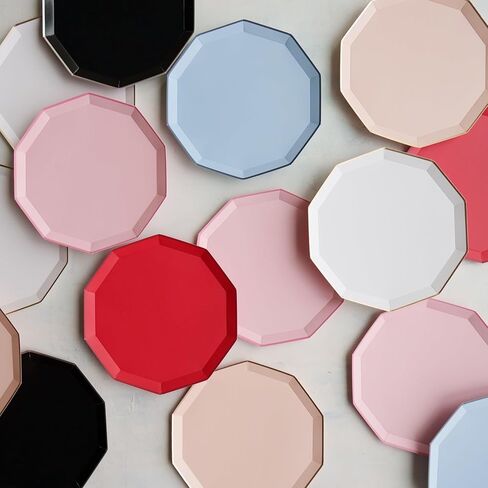 Sprinkles & Smiles Large Rainbow Paper Plates | Disposable Plates for Holiday, Christmas, Birthday, Pride Event | Eco - Friendly Dinner Plates, Multicolor, Pack of 8, 10.5" D in Kuwait