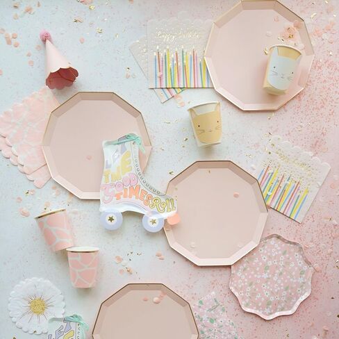 Sprinkles & Smiles Large Rainbow Paper Plates | Disposable Plates for Holiday, Christmas, Birthday, Pride Event | Eco - Friendly Dinner Plates, Multicolor, Pack of 8, 10.5" D in Kuwait