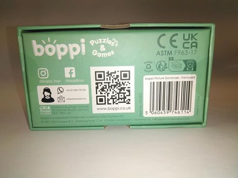 boppi Dominoes Set Picture Game for Toddlers - Colourful Farmyard Animal Themed Montessori/STEM Dominoes for Children - Games for 3 Year Olds and Up in Kuwait