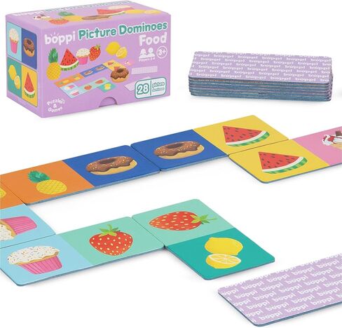 boppi Dominoes Set Picture Game for Toddlers - Colourful Farmyard Animal Themed Montessori/STEM Dominoes for Children - Games for 3 Year Olds and Up in Kuwait