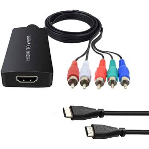 Dingsun Component to HDMI Converter, YPbPr/RGB+R/L to HDMI Converter Adapter, Support 720P/ 1080P for DVD, VSH, Blu-Ray Player, Wii, PS2/PS3, Xbox 360, Gamecube and More (Female)