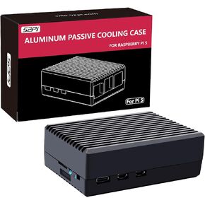 GeeekPi Aluminum Case for Raspberry Pi 5, Pi 5 Passive Cooling Case with Cooling Column and Thermal Pads for Raspberry Pi 5