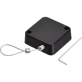 MECCANIXITY Retractable Cable Lock with Self-Adhesive, Remote Control Security Lock Anti-Lost 1.5m Rope Hardware Cable Lock 200g Tensile Force Black Pack of 2