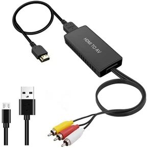 BD&M HDMI to RCA Converter, HDMI to AV Adapter 3RCA CVBs Composite Video Audio Converter Supports PAL/NTSC for Older TV, Fire Stick, Roku, TV Box, DVD, etc in Kuwait