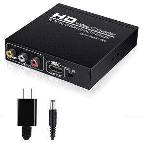 HDMI to RCA and HDMI Adapter Converter, NEWCARE HDMI to HDMI+3RCA CVBS AV Composite Video Audio Adapter/Splitter, with Power Adapter Support 1080P, PAL, NTSC, for HD TV, Older TV,Camera, Monitor, etc