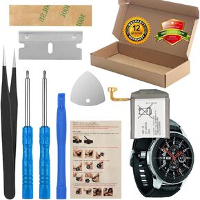 ASDAWN Battery Replacement for Samsung Galaxy Watch/Galaxy Gear S4 46mm SM-R800 SM-R805 EB-BR800ABU with Repair Tool Parts + Installation Instruction
