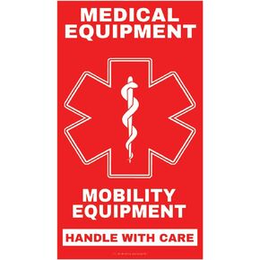 Mobility Equipment Medical Equipment Luggage Tag - Handle with Care, DOT and ACAA regulations (LUG-Mobility-Equipment-333) Quantity (1)
