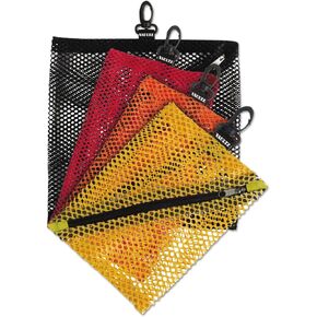 Vaultz Mesh Zipper Pouch Set - Pack of 3 - Mesh Pouch Zipper Bags for Organizing, Storage, Travel, School, Cosmetics - Small, Medium & Large Assorted Bag Sizes - Asst Colors