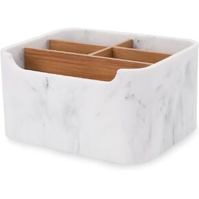 Stylish Desk Organizer and Remote Holder in Black - Keep Your Workspace Tidy and Organized with Multi-Purpose Storage