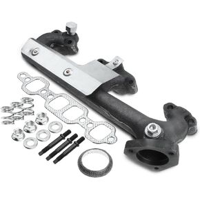 A-Premium Left Exhaust Manifold W/Gaskets, Studs, Nuts, Springs, Washers & Heat Shield Compatible with Chevy & GMC - C,K,G Class - C1500, C2500, K1500, K1500 Suburban, K2500, G10, Yukon, Tahoe & More