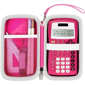 Case Only Compatible with Texas Instruments TI-30XIIS Scientific Calculator, Travel Office Calculators Storage Holder Bag with Extra Mesh Pocket for Pens, USB Cables and Accessories (Bag Only) - Black