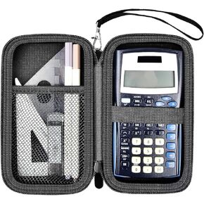 Case Only Compatible with Texas Instruments TI-30XIIS Scientific Calculator, Travel Office Calculators Storage Holder Bag with Extra Mesh Pocket for Pens, USB Cables and Accessories (Bag Only) - Black