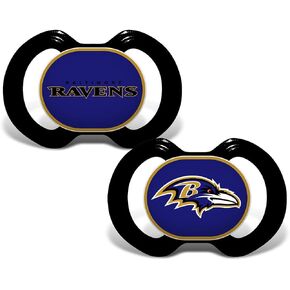 BabyFanatic Pacifier 2-Pack - NFL Baltimore Ravens - Officially Licensed League Gear