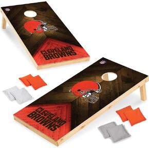 Wild Sports NFL Football 2' x 4' Regulation Size Solid Wood Cornhole Set with Direct Print HD Team Graphics Great Gift for Any Football Fan! Bean Bag Toss Family Outdoor Game