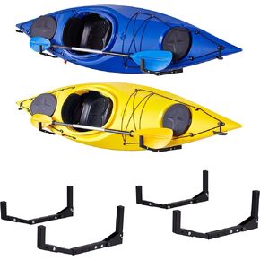 RaxGo Kayak Wall Hanger, Heavy Duty Wall Mounted Kayak Storage Rack Hooks for Kayak’s & Canoe’s, Indoor, Outdoor, Garage, Adjustable Length