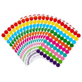 Tamaki 1120 Pack Dot Stickers Small Circle Stickers 3/4 inch Colored Stickers Dots, Round Color Coding Stickers for Office Student Classroom,10 Assorted Colors