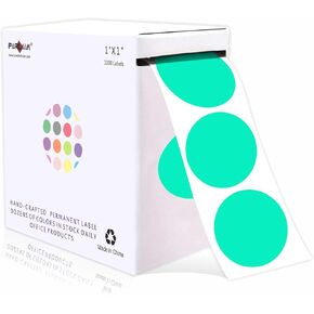 ملصقات منقطة لاصقة دائمة مقاس 2.54 سم من PARLAIM، 1000 لكل صندوق توزيع ملصقات من النقاط، ملصق ملصقات على شكل دائرة زرقاء ساطعة للفصول الدراسية المكتبية (أزرق) in Kuwait