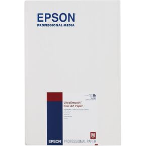 Epson UltraSmooth Fine Art Paper, 13 x 19 Inch, 25 sheets (S041896) , White