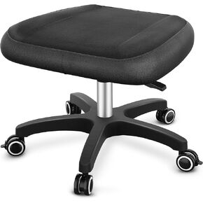 TASALON Multi-Use Footrest Stool Adjustable Height with 360° Rolling Lockable Wheels,Rest Ottoman,Office Footrests,Video Game Stool for Gaming for Home Office- Black
