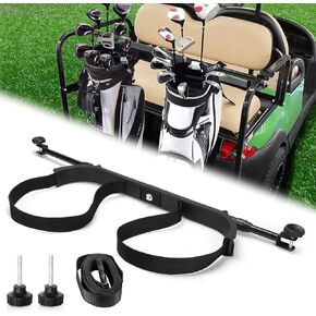 Universal Golf Bag Holder Attachment No-drilling Required for EZGO, Club Car, and Yamaha, Adjustable Rear Seat Golf Cart Club Holder, An Additional Strap is Included
