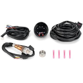 30-0300 UEGO Air/Fuel Ratio Gauge AFR 52mm with 4.9 LSU Sensor, wideband Sensor, WideBand A/F Ratio UEGO O2 Controller Gauge Kit