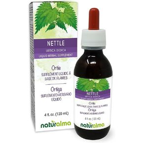 Naturalma Nettle (Urtica dioica) Leaf and Root Alcohol-Free Tincture 4 fl oz Liquid Extract in Drops | Herbal Supplement | Vegan | Product of Italy
